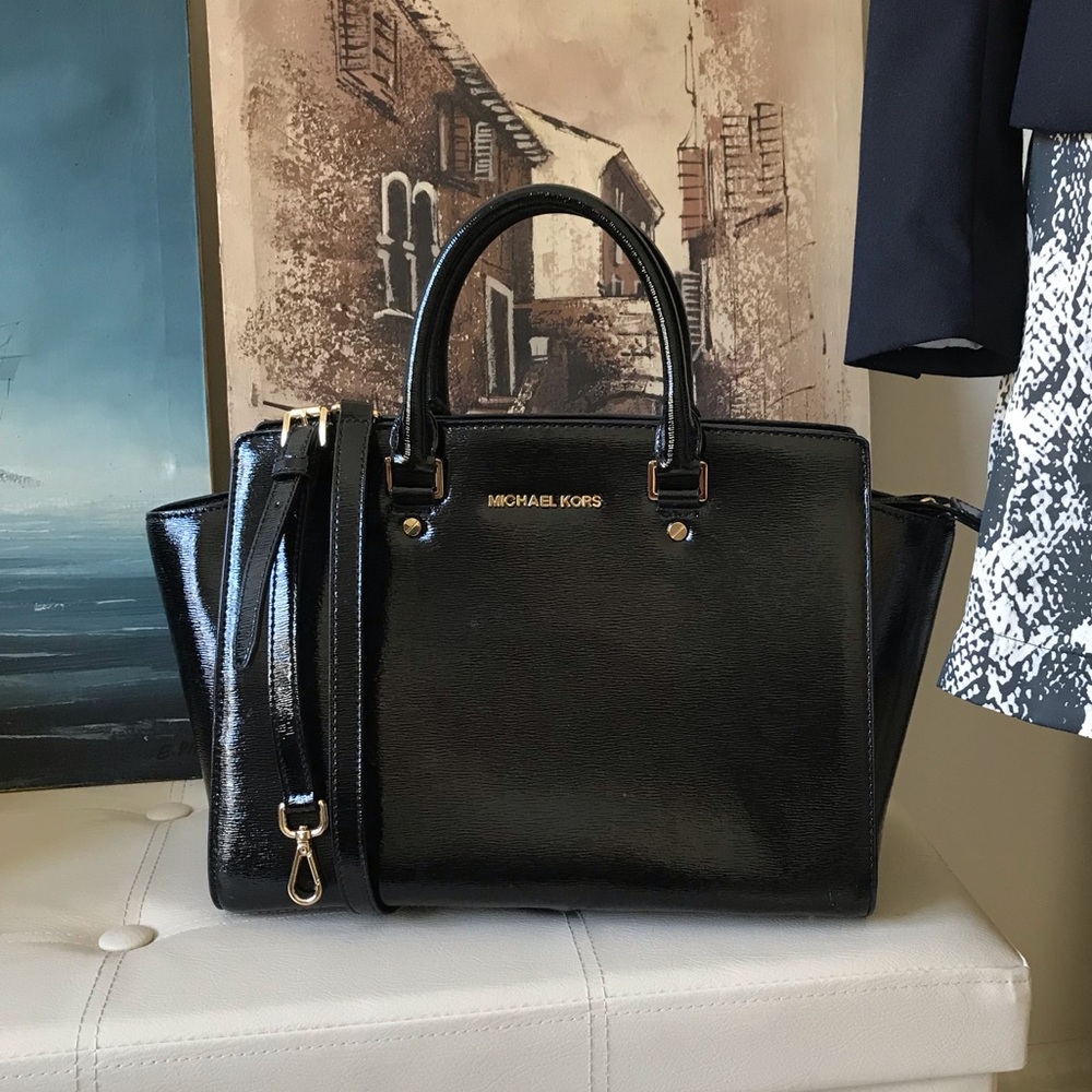 Authentic Black MK Selma Satchel